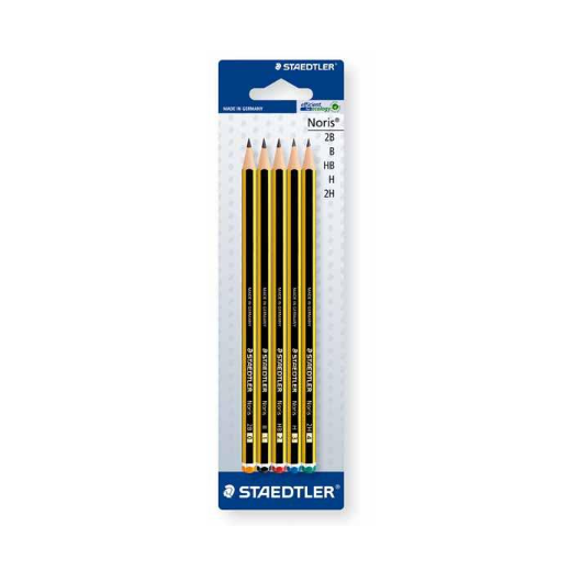 Pensils x5 2B, B, HB, H, 2H